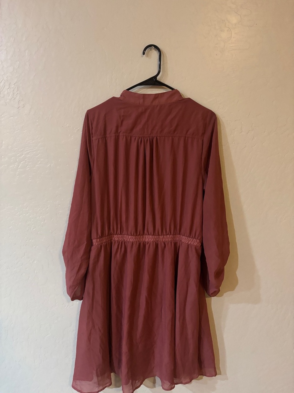 Almost Famous Mauve Long-Sleeve Belted Shirt Dress - Picture 10 of 10